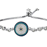 TD | Nazar Beaded Silver Bracelet with Turquoise Stone