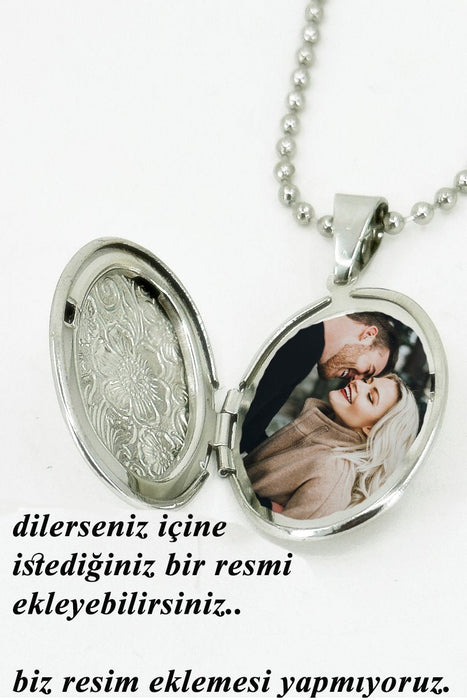 TD | Oval Necklace with Photo Frame Lid Gift for Valentine