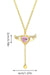 TD | Pink Stone Women's Stainless Steel Necklace with Moving Wing Heart