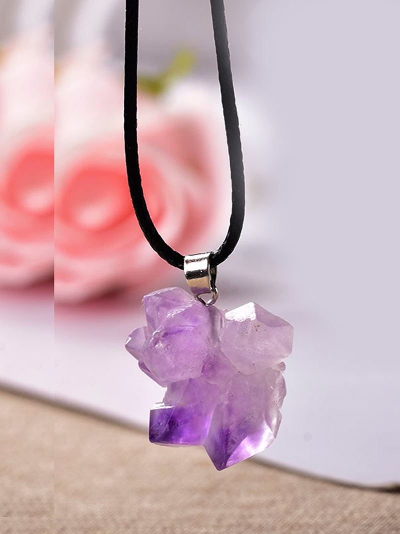Purple Amethyst Chains Taki Raw Amethyst Natural Stone Necklace