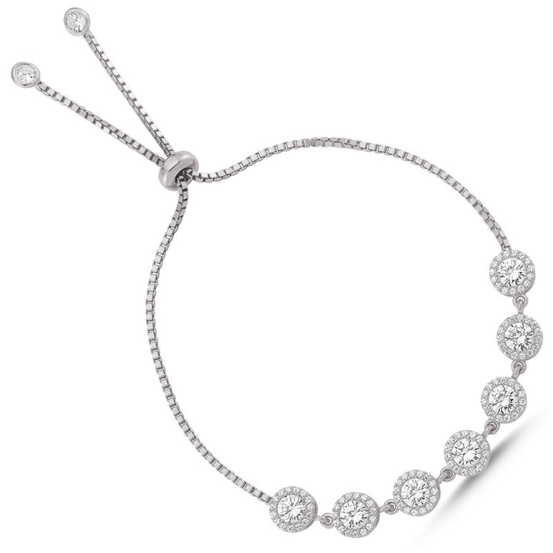 TD | Silver Bracelet with Imitation Diamond Stones