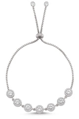 TD | Silver Bracelet with Imitation Diamond Stones