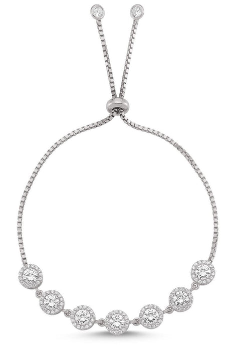 TD | Silver Bracelet with Imitation Diamond Stones