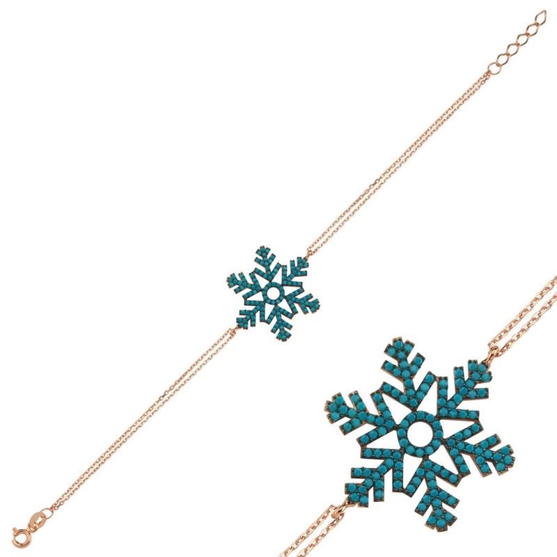 Taki | Silver Bracelet with Snowflake Stone 5 Colors - TryAladdin