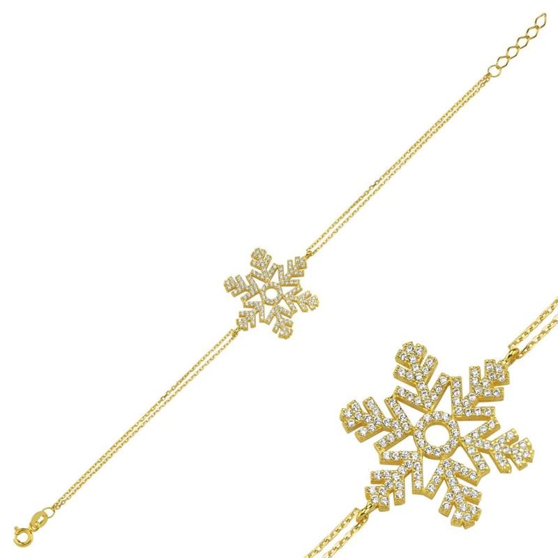 Taki | Silver Bracelet with Snowflake Stone 5 Colors - TryAladdin