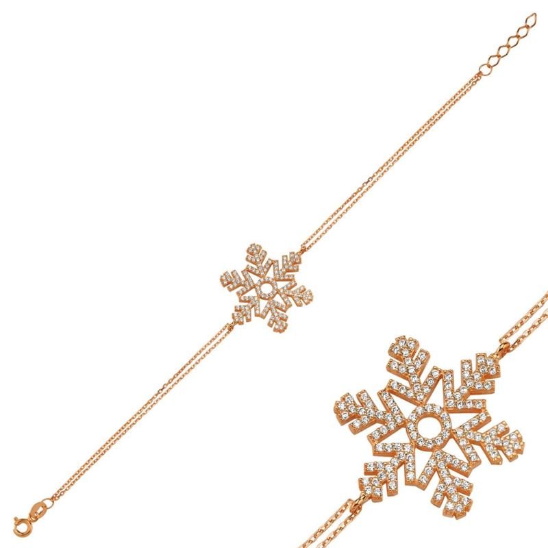 Taki | Silver Bracelet with Snowflake Stone 5 Colors - TryAladdin