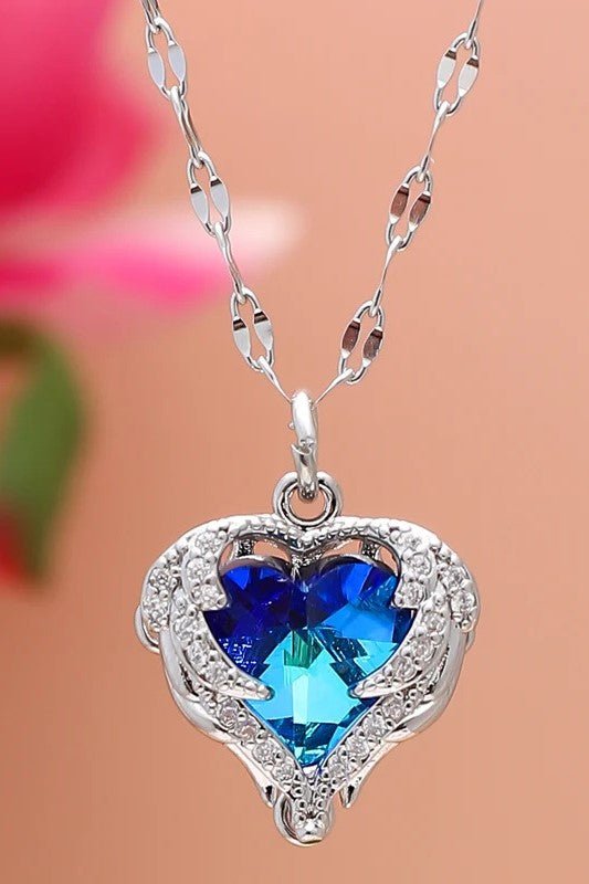 Taki | Silver Color Heart of the Ocean with Purple Stone Women's