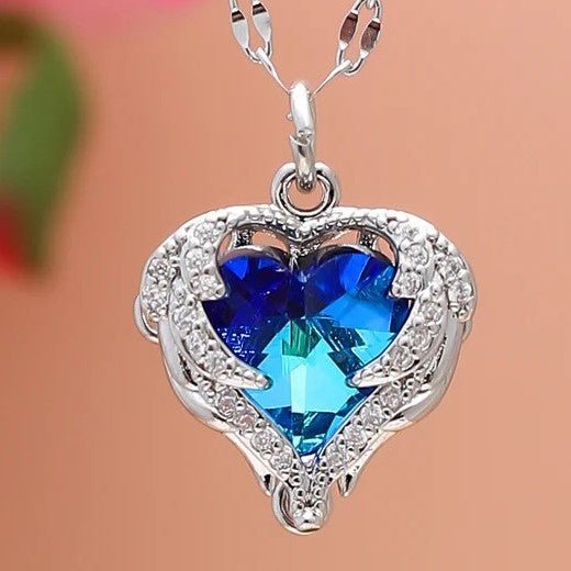 Taki | Silver Color Heart of the Ocean with Purple Stone Women's