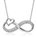 TD | Silver Heart Infinity Necklace Eternal Love Necklace Valentine Gift