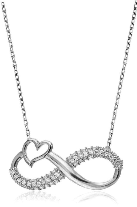 TD | Silver Heart Infinity Necklace Eternal Love Necklace Valentine Gift