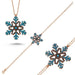 TD | Silver Necklace and Bracelet Set with Snowflake Stone 5 Colors