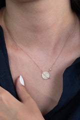 TD | Silver Planet Necklace White Stone Valentine's Gift