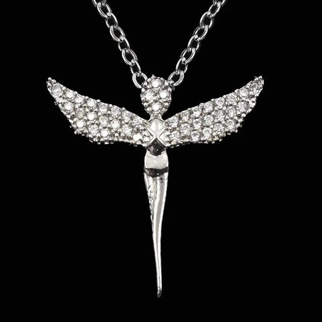 TD | Silver Plated Zircon Stone Fairy Model Angel Necklace