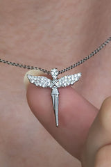 TD | Silver Plated Zircon Stone Fairy Model Angel Necklace