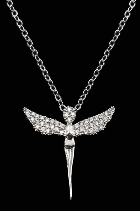 TD | Silver Plated Zircon Stone Fairy Model Angel Necklace