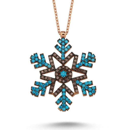 TD | Snowflake Stone Silver Necklace 5 Colors Large Size