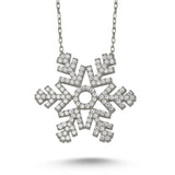 Taki | Snowflake Stone Silver Necklace 5 Colors Large Size - TryAladdin
