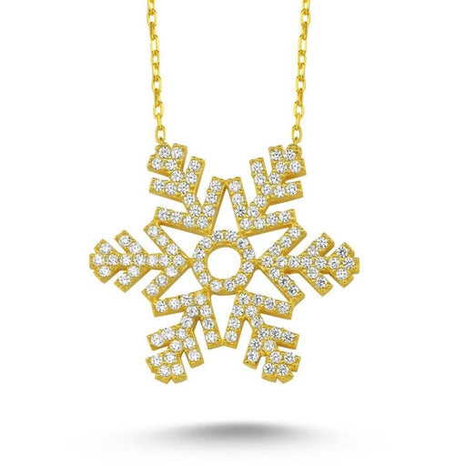 TD | Snowflake Stone Silver Necklace 5 Colors Large Size