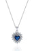 TD | Titanic Heart of the Ocean Navy Blue Stone Heart Silver Necklace