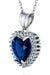 TD | Titanic Heart of the Ocean v2 Navy Blue Sapphire Silver Necklace