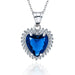 TD | Titanic Heart of the Ocean v2 Navy Blue Sapphire Silver Necklace