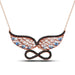 TD | Winged Infinity Silver Necklace with Stones and Nazar Beads