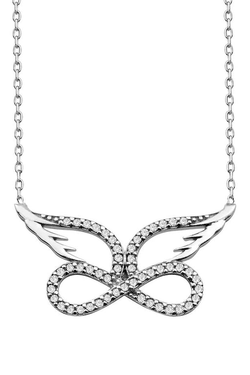 TD | Winged Infinity Women's Silver Necklace Valentine Gift for Wife or Mother