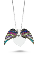 TD | Wings of Love Ladies Silver Heart Necklace