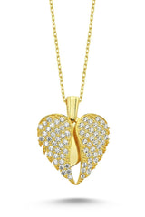 TD | Wings of Love Ladies Silver Heart Necklace