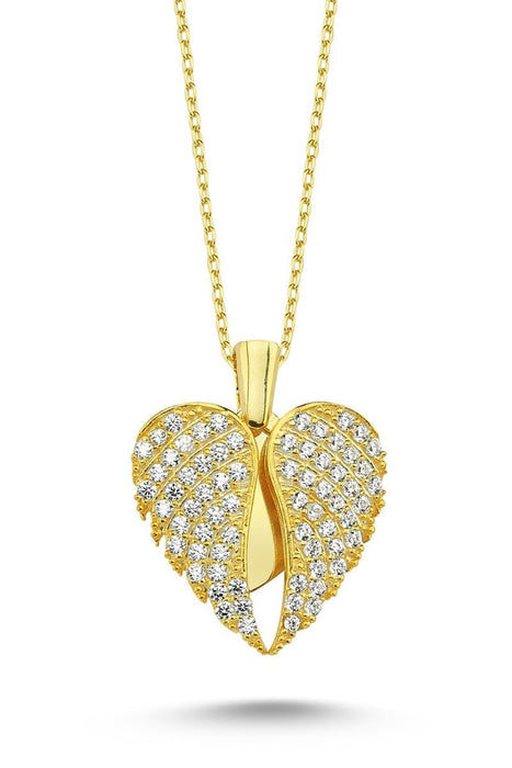 TD | Wings of Love Ladies Silver Heart Necklace