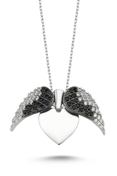 TD | Wings of Love Ladies Silver Heart Necklace