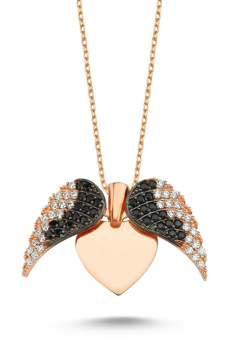 TD | Wings of Love Ladies Silver Heart Necklace