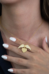 TD | Wings of Love Ladies Silver Heart Necklace