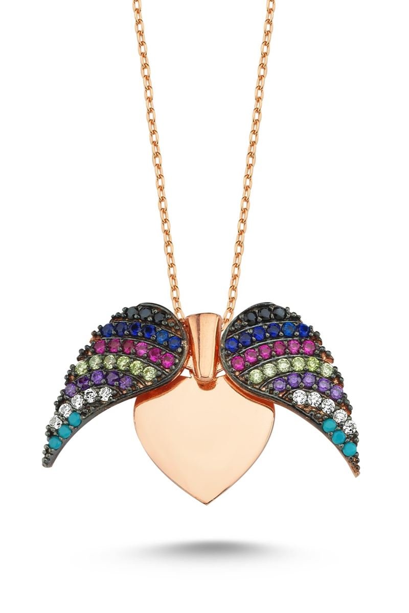 TD | Wings of Love Ladies Silver Heart Necklace