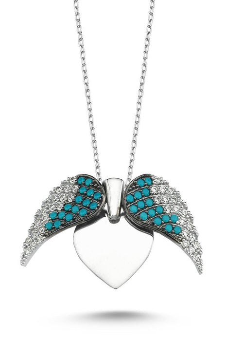 TD | Wings of Love Ladies Silver Heart Necklace