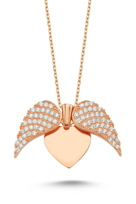 TD | Wings of Love Ladies Silver Heart Necklace