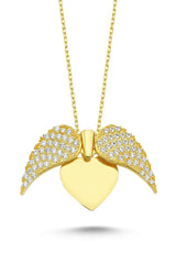 TD | Wings of Love Ladies Silver Heart Necklace