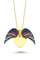 TD | Wings of Love Ladies Silver Heart Necklace