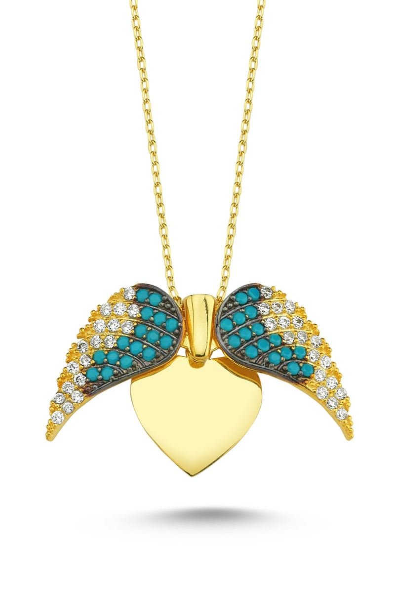 TD | Wings of Love Ladies Silver Heart Necklace