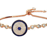 TD | Women's Silver Bracelet with Nazar Bead Stones Rosé Plated