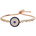 TD | Women's Silver Bracelet with Nazar Bead Stones Rosé Plated