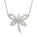 TD | Women's Silver Dragonfly Necklace with Zircon Stones and Nazar Beads