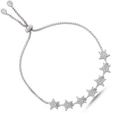 TD | Zircon Stone Stars Silver Bracelet with Fexible Lock