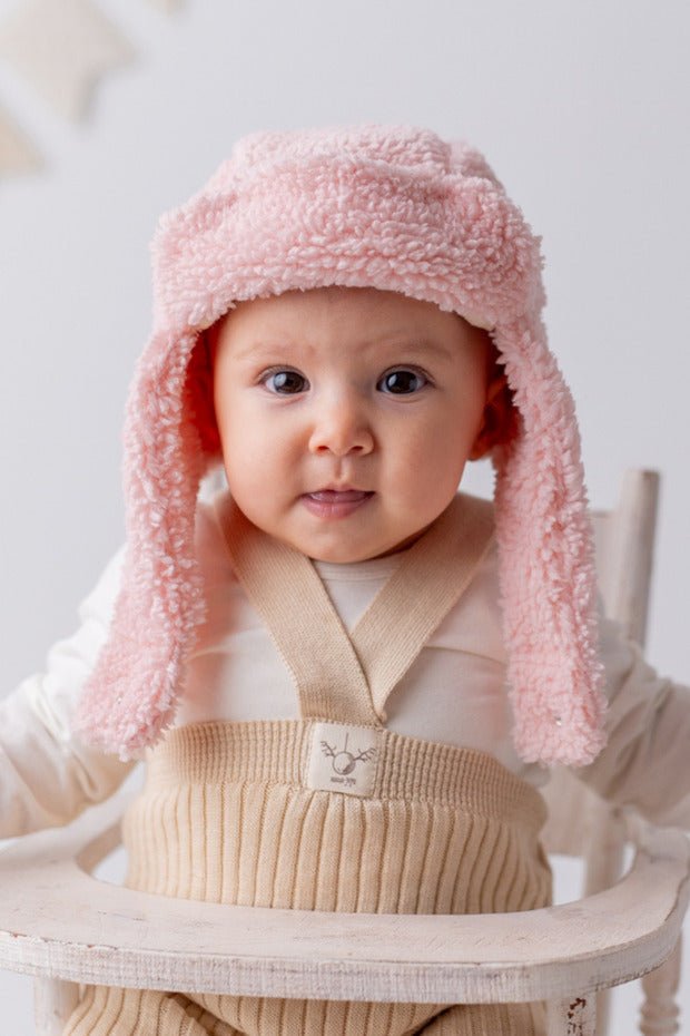 Teddy Beanie - Soft Pink for 0 Olds - TryAladdin