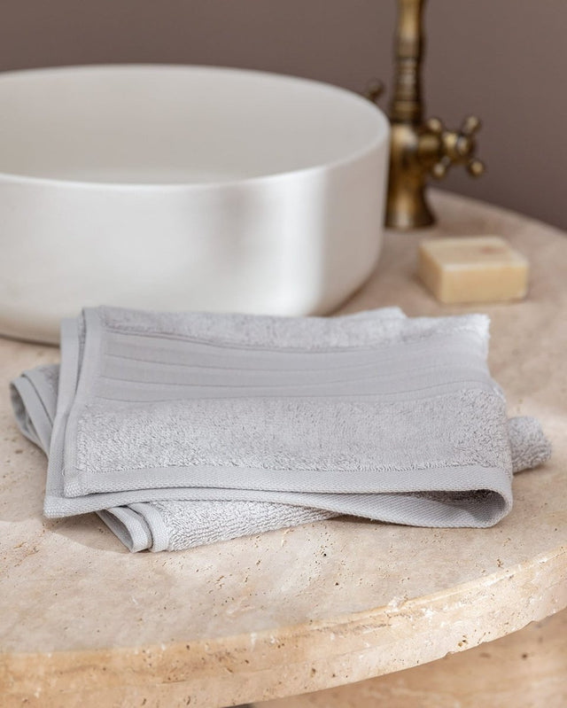 TENCEL Blend Face Towel, Ultra Soft & Absorbent, Light Gray - TryAladdin