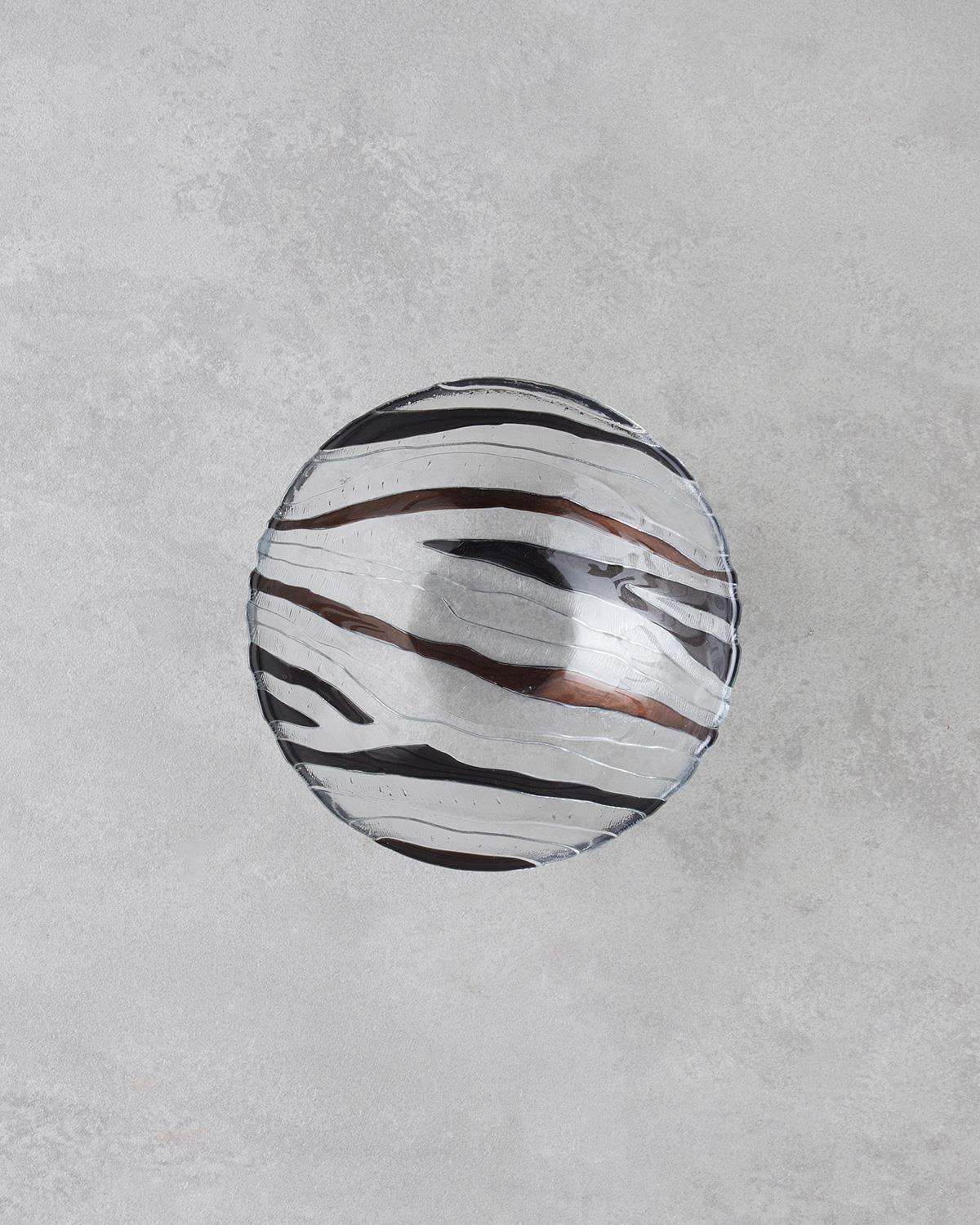 Premium Terra Glass Serving Bowl 16cm Brown Black