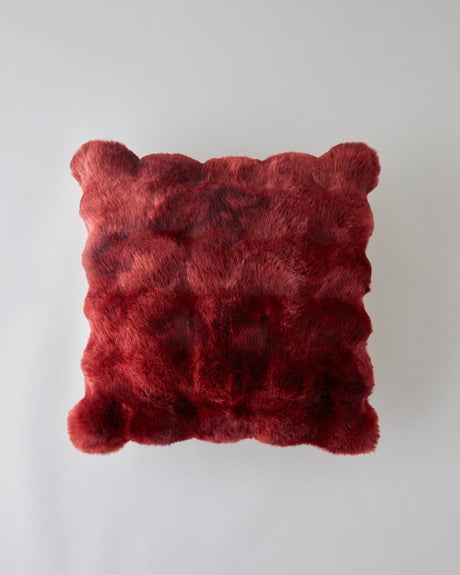 Professional-Quality Burgundy Plush Decorative Cushion Cover - 45x45cm