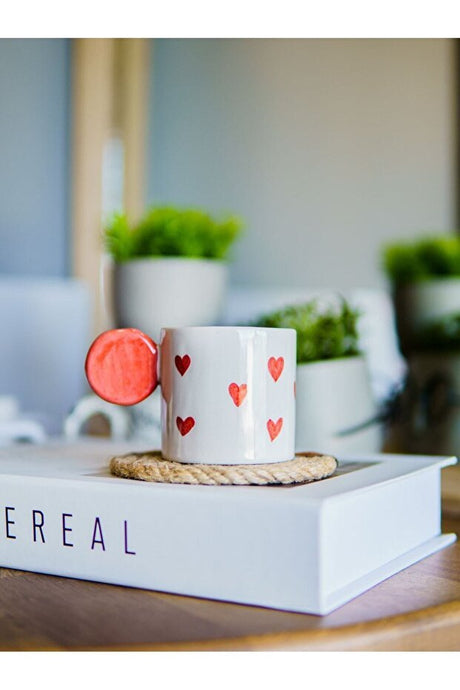 Terraco Ceramic Handcrafted Heart Design Ceramic Cup - 350g - TryAladdin