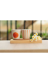 Terraco Professional Handcrafted Striped Ceramic Espresso Mug Set - 2 Pcs - TryAladdin