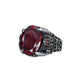 Tesbihevim | Chain Series Men's Silver Ring with Zircon Stone